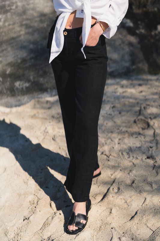 Culotte Linen Colour Black 