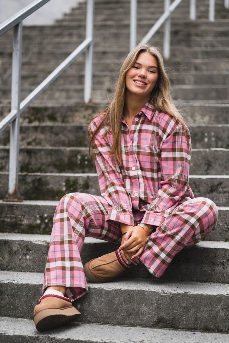 Flannel Pyjamas Set Wild Orchid Pink