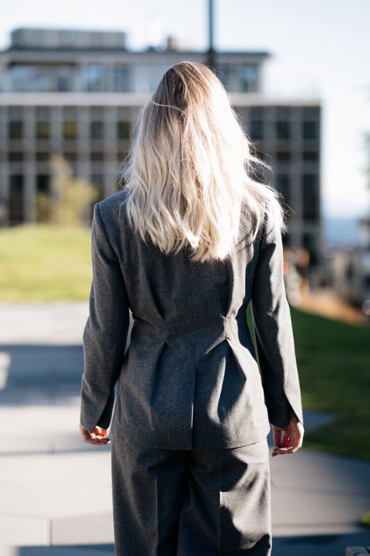 Ennia Flannel Blazer Grey Melange 