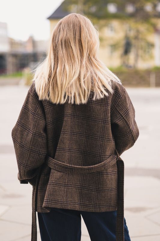 Amaranda Jacket Check Hot Fudge/Rubbe 