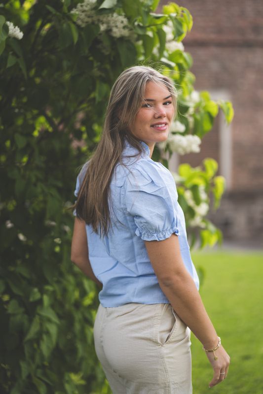Odesa Linen Blouse Light Blue 