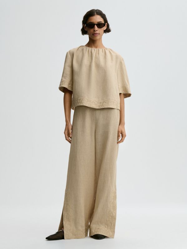 Marian Linen Top Old Beige 