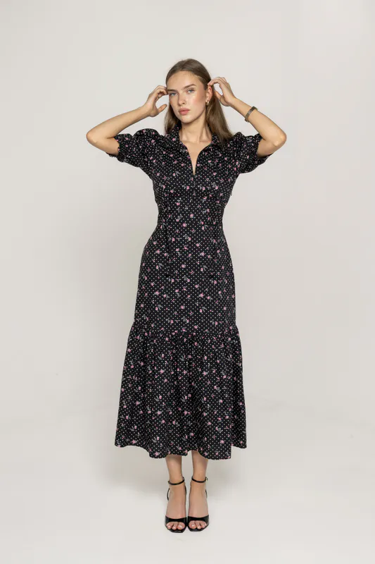 Agatha Dress Polka Bloom