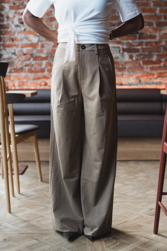 Melva Pleat Pant Faded Khaki 