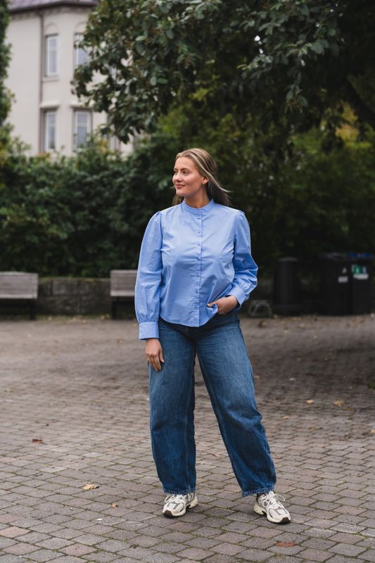 Elona Check Shirt Pale Blue 