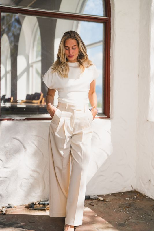 Demi Top Pearl White 