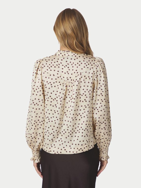 Astrida Flower Jacquard Blouse Creme 