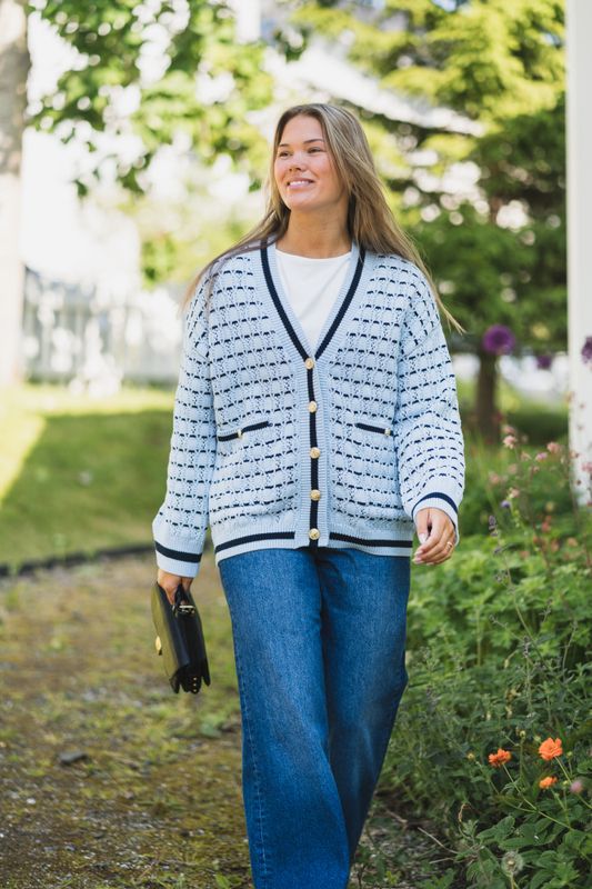 Atica LS Knit Cardigan Skyway Navy Blazer 