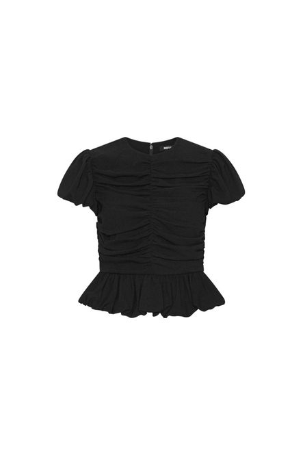 Hovedbilde Ruched Puff Sleeve Top Black 