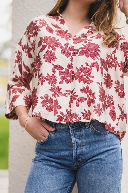 Vildana 3/4 Shirt Rhubarb Flower