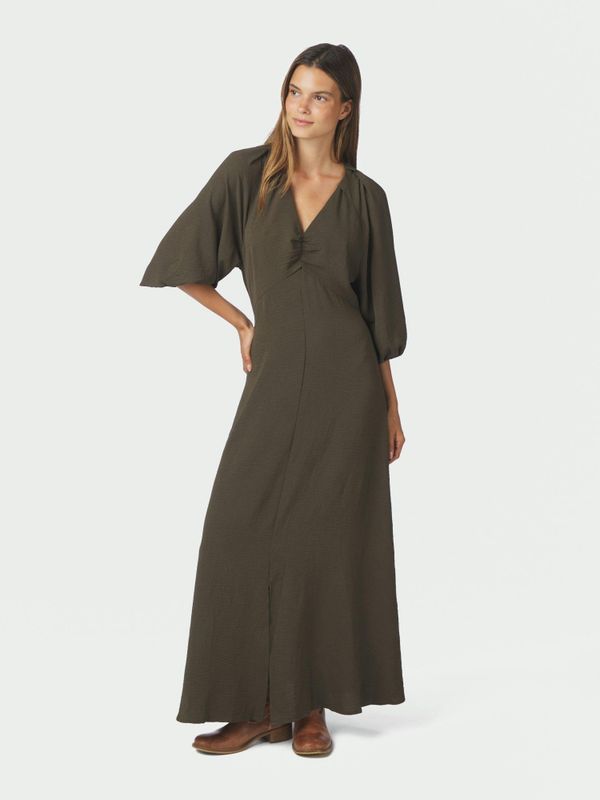 Meriel Structure Solid Dress Army 