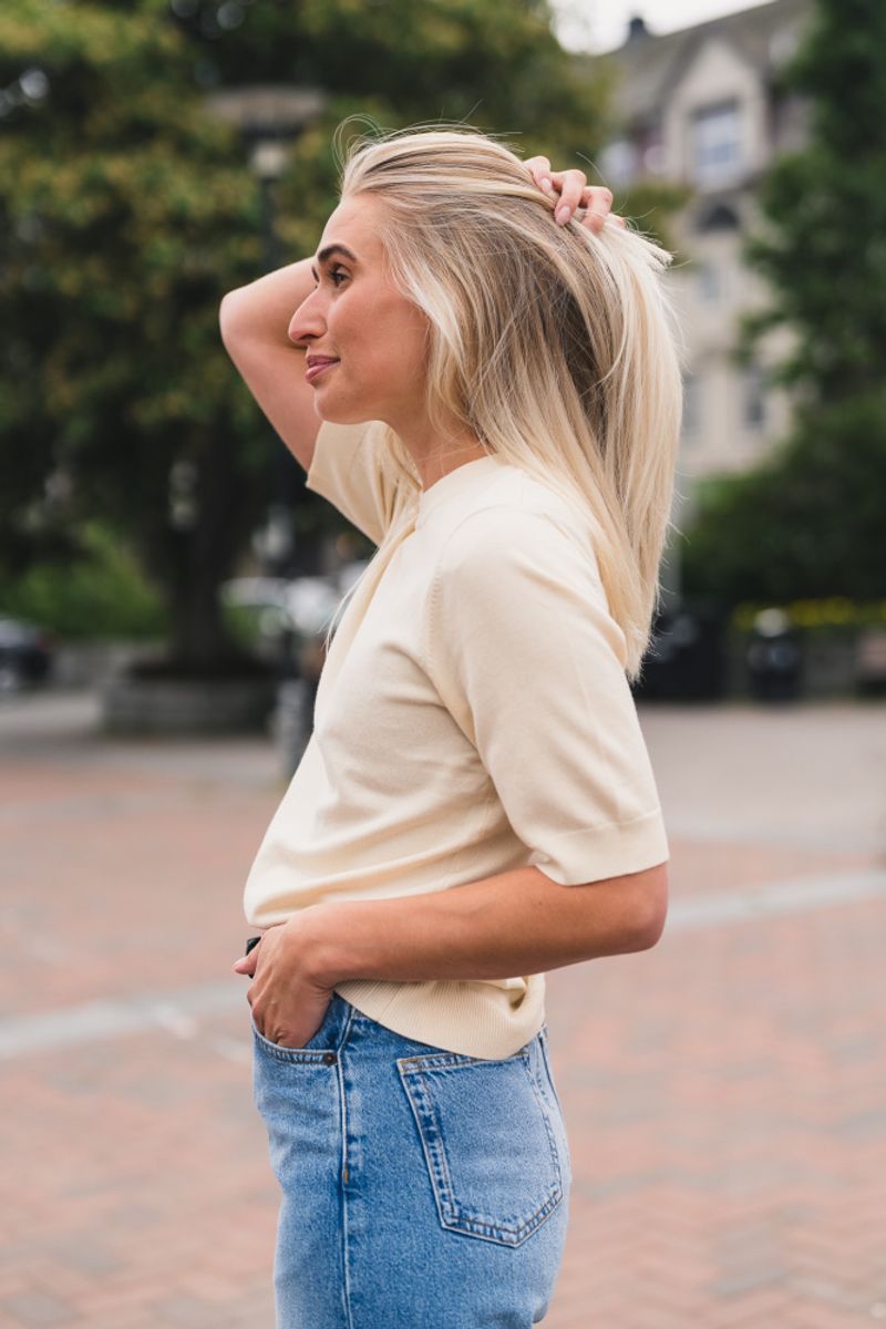 Lena SS Knit Pullover Birch 