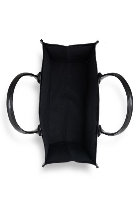 Leonie Coated Canvas Tote Black  
