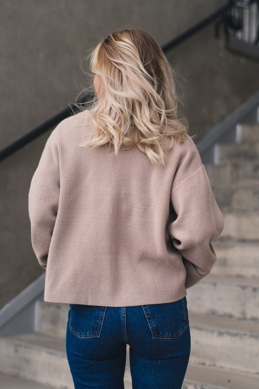 Atari Rib Cardigan Beige 