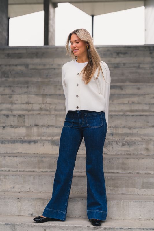 Atari Rib Cardigan Offwhite 