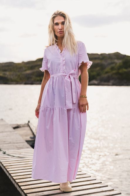 Hovedbilde Ida Maja 2/4 Shirt Dress STP B White/S Lilac 