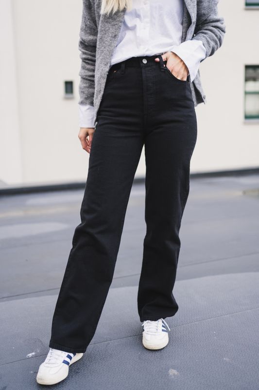 Ribcage Straight Ankle Jeans Black Sprout 
