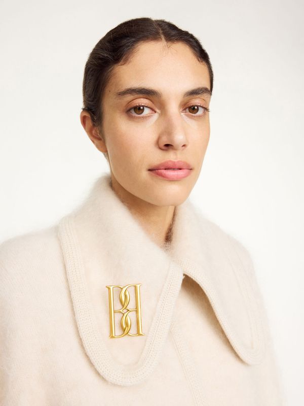 Mono Large Gold Tone Brooch