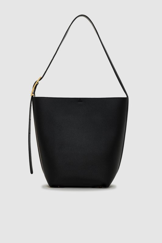 Elly Bucket Bag Grained Leather Black 