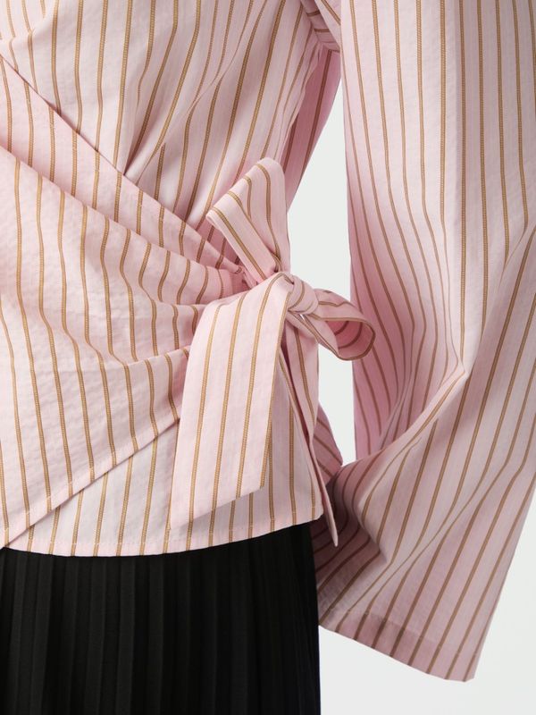 Tifuna Stripe Wrap Shirt Light Pink 