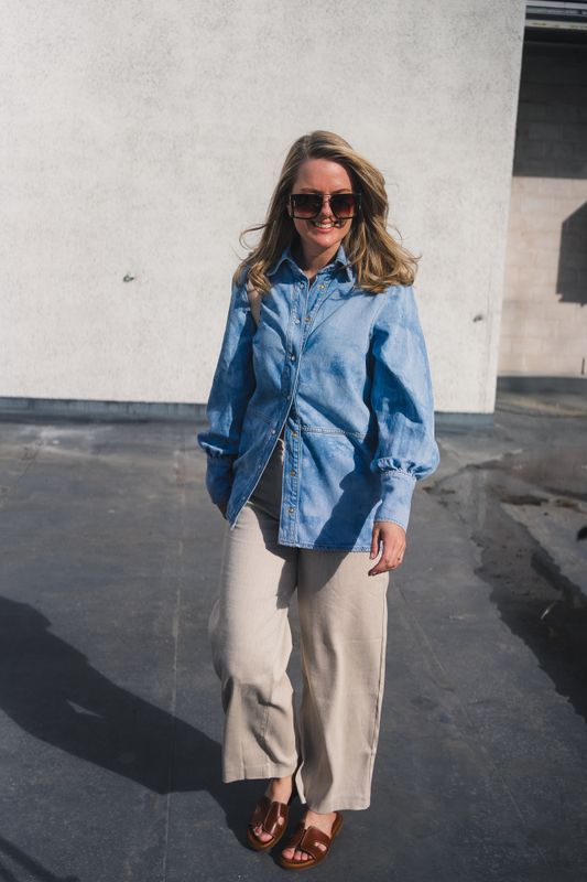 Bleach Denim Shirt Light Blue Stone 