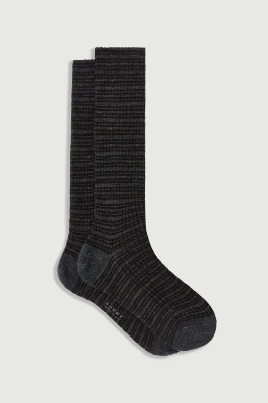Ginette Socks Heather Grey/Coffee