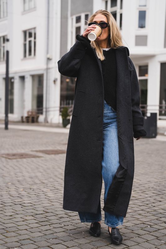 Keaton Wool Coat Antracit Melange 