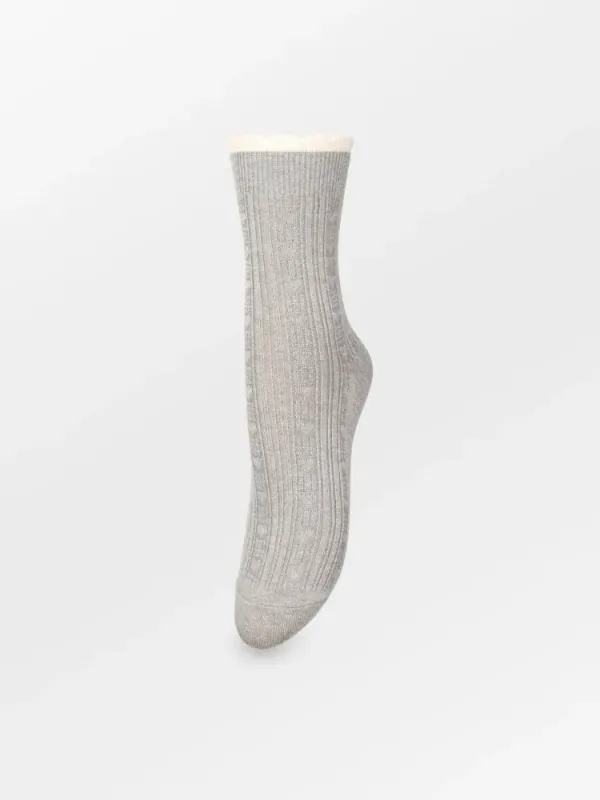 Scallop Sock Grey Melange 