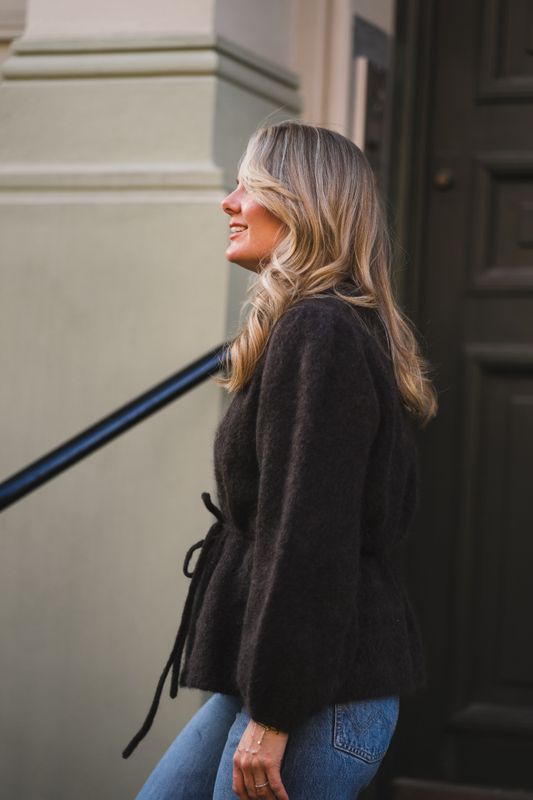 Fredrikke Chunky Cardigan Dark Brown 