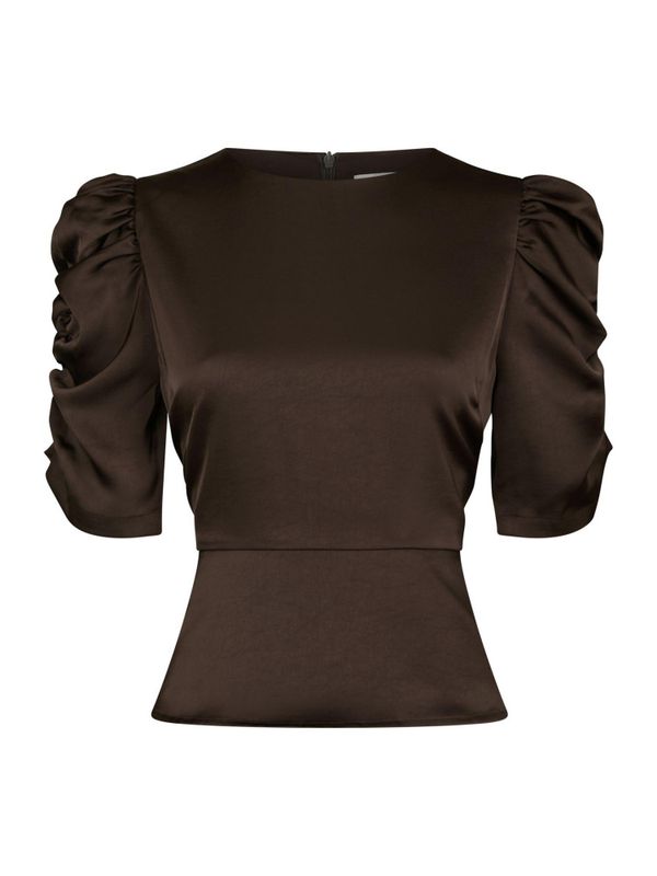 Benua Heavy Sateen Blouse Dark Brown 