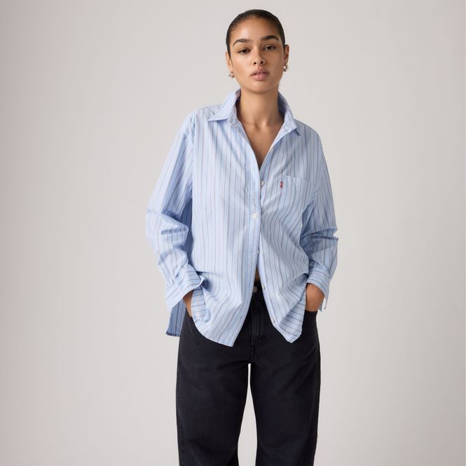 Hovedbilde Harlie Boyfriend Shirt Amari Stripe Chambray Blue