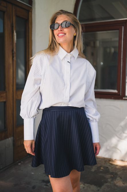 Hovedbilde Romy Skirt Navy Pinstripe 