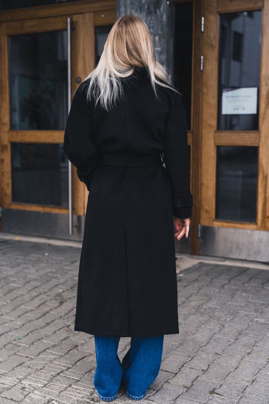 Double Breasted Coat Black 