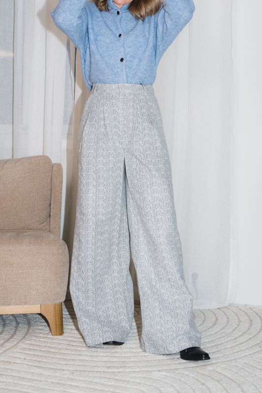Coelle HW Pants Organic Black White Structure