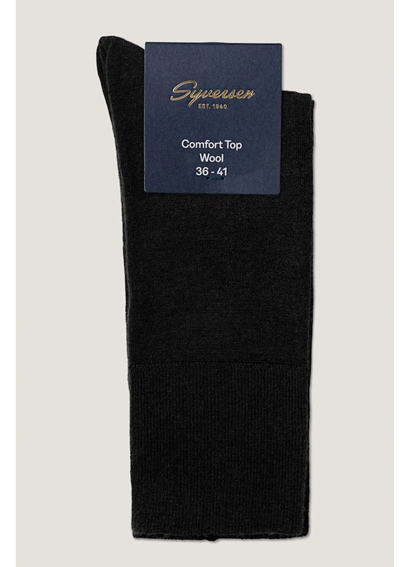 Fine Wool Comfort Top W Sock Black 