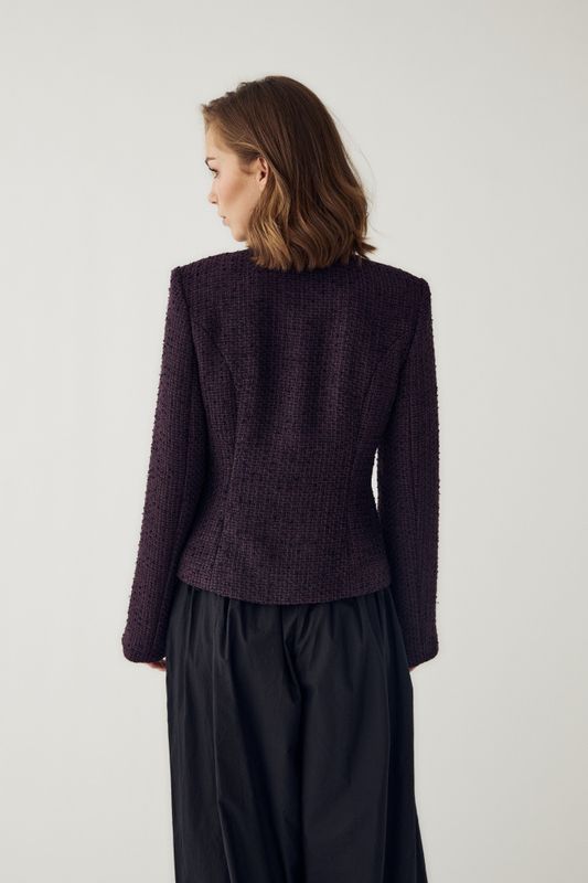Kasaundra LS Blazer Dark Plum 