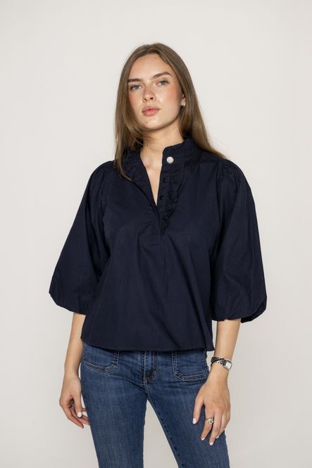 Hovedbilde Ella Blouse Marine Poplin