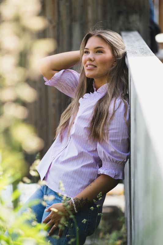 Briony Twin Stripes Blouse Light Pink 