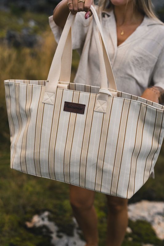Bang Stripe Tote Bag Light Yellow Stripe 