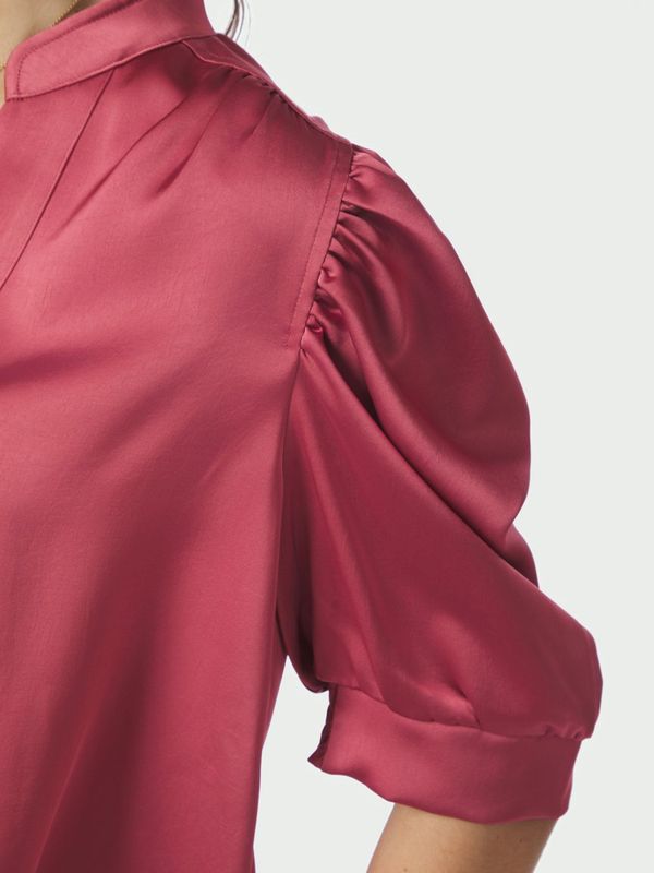 Roella Heavy Sateen Blouse Cherry Pink 