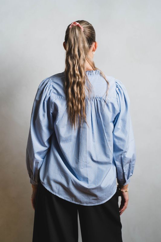 Barba Striped Blouse Light Blue 