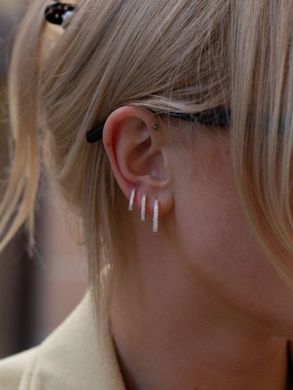 20mm Zirconia Hoops Silver 