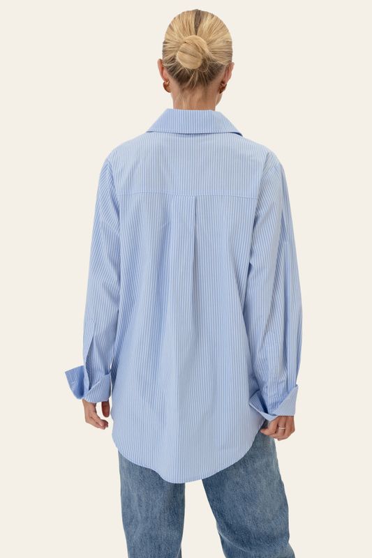 Isabellaic Shirt Blue White Stripes 