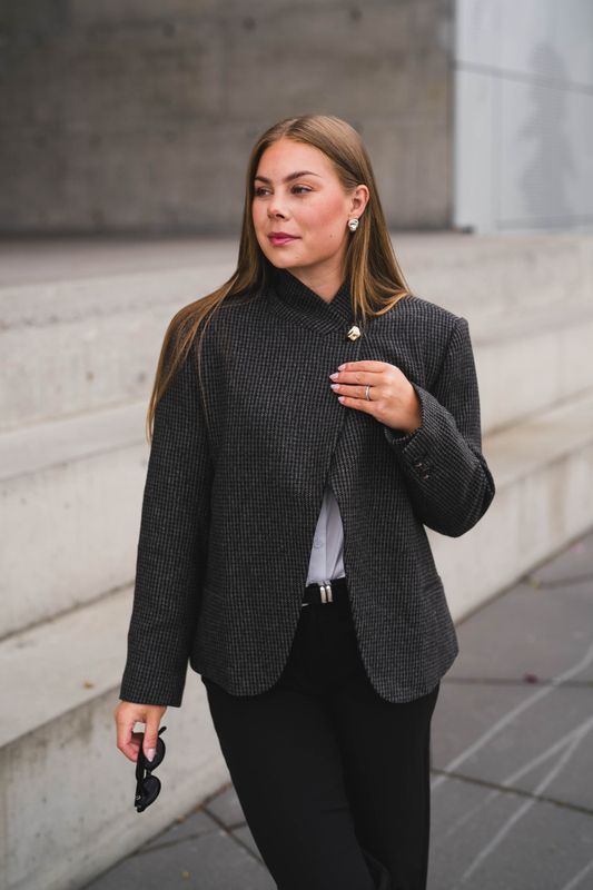 Paria Check Blazer Dark Grey 