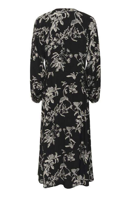 Sicilia Dress Black Botanical print