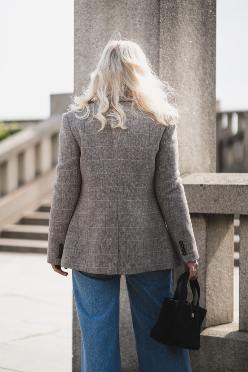 Brook Check Blazer Taupe Herringbone - Vakre Vene