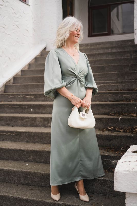 Thea LS Long Dress Green Milieu