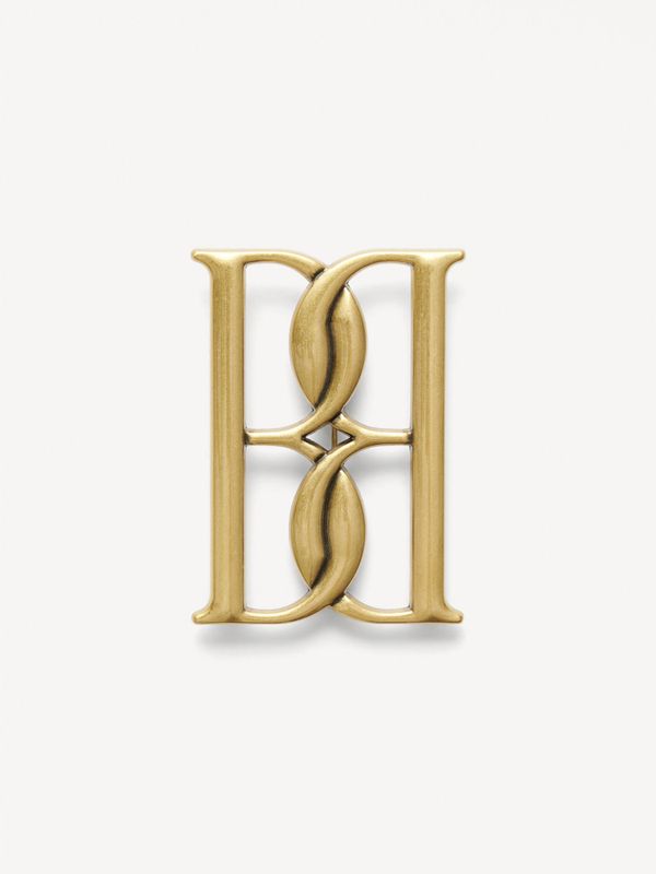 Mono Large Gold Tone Brooch