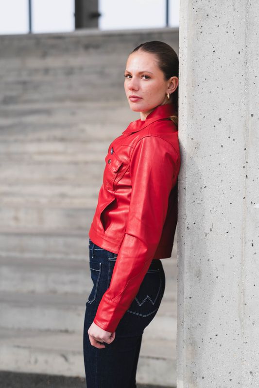 Slim Seamed Jacket Chili Pepper 