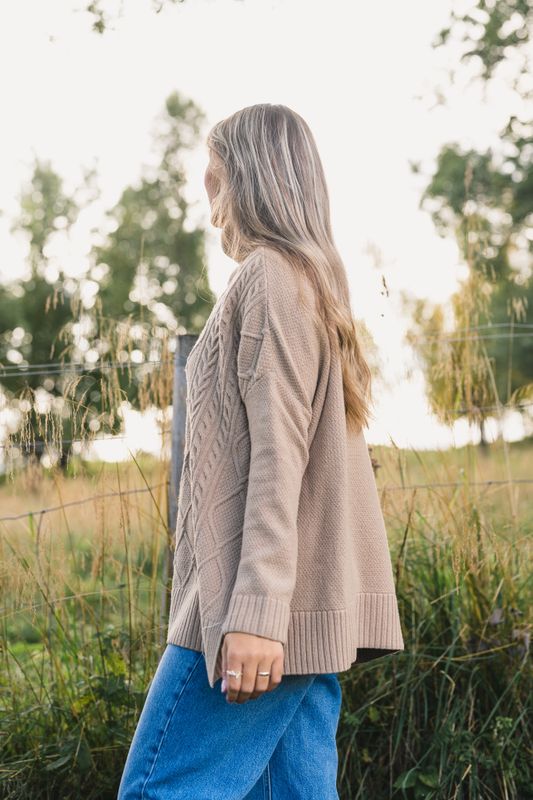 Burne Knitted Cape Pale Camel 